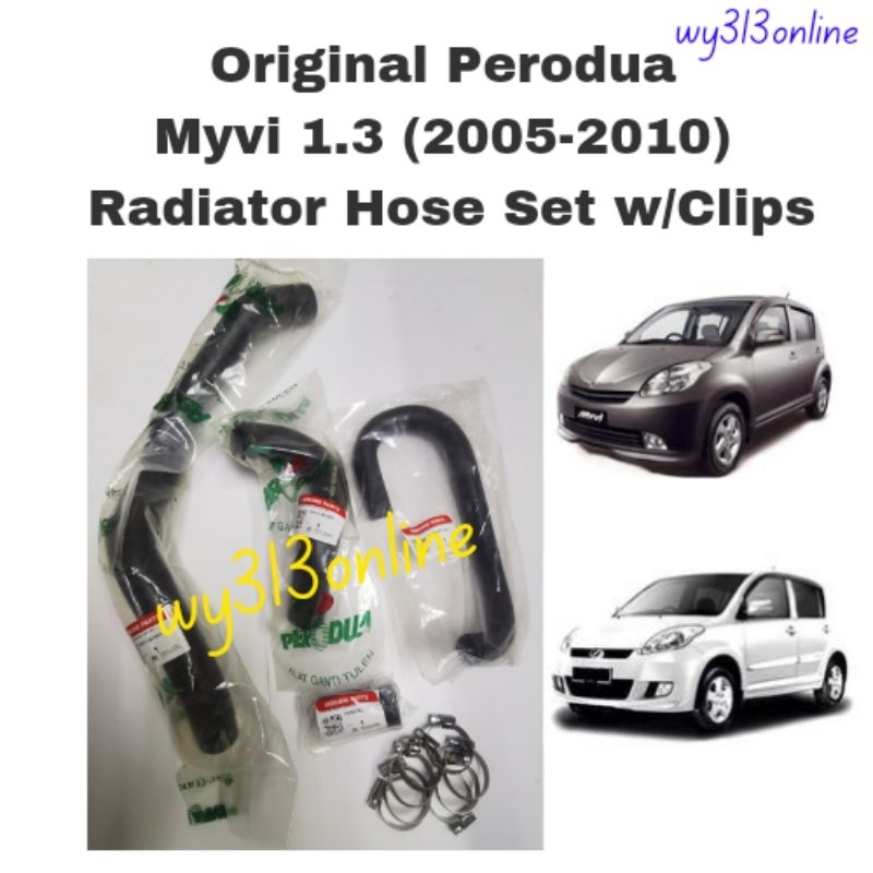 Original Perodua Myvi 1.3 Radiator Hose Set with Clips Hose Complete ...