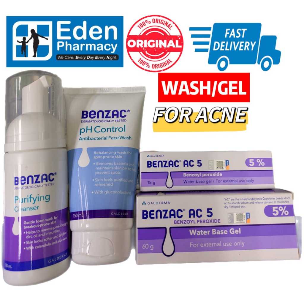 Benzac antibacterial facial wash 150ml / benzac purifying cleanser ...