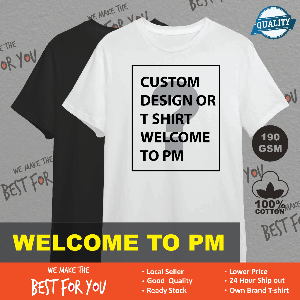 Custom Make Custome Make T Shirt Design On Any Side Premium Cotton Round Neck Plain T Shirt