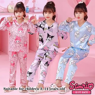 Kawaii Kuromi Sanrios Cute and Sweet Cartoon Soft Flannel Pajamas