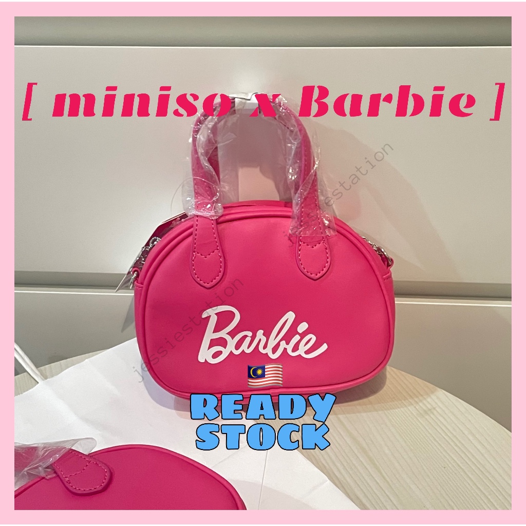 Ready Stock / MINISO x Barbie Crossbody Bag & Speedy Bag Pink & Black  Messenger Bag