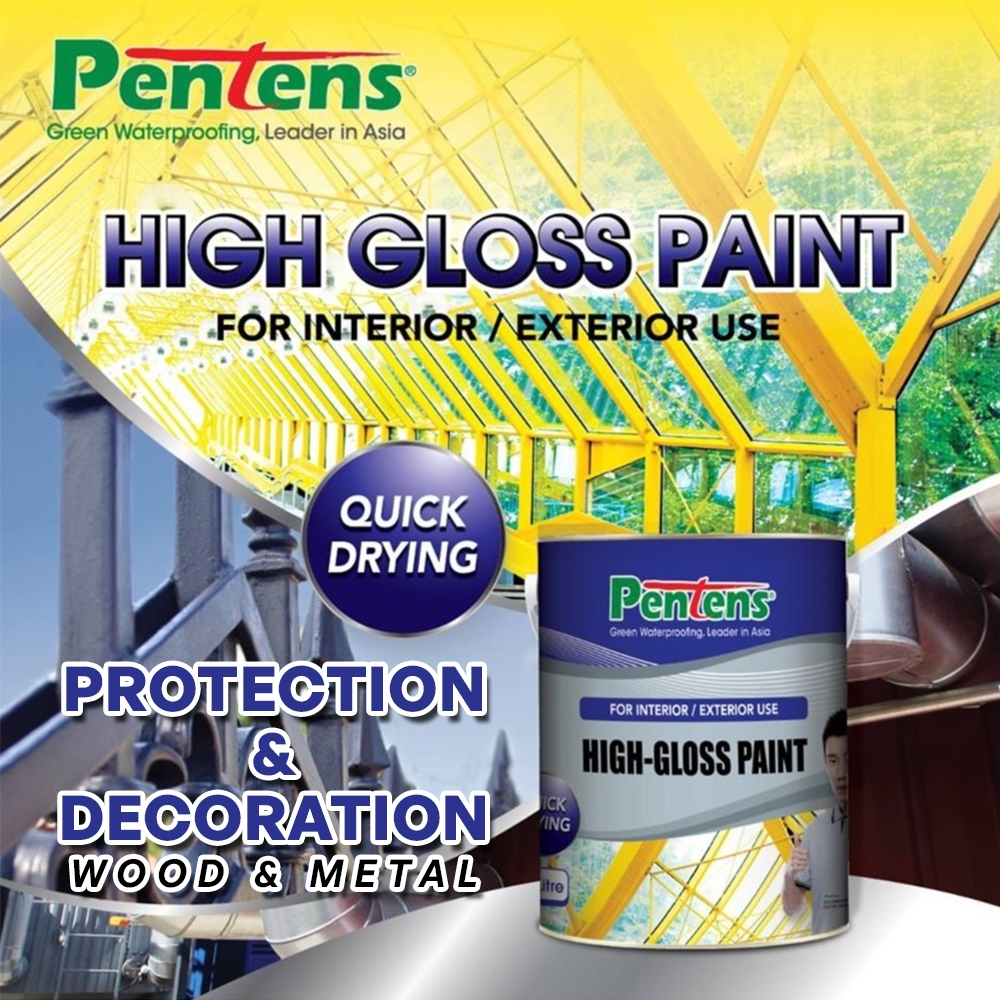1L Pentens High Gloss Paint Quick Drying SolventBased Cat Minyak Gloss