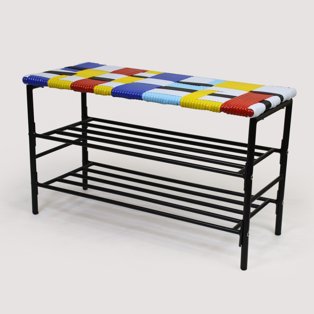 New Modern Retro Bench With Shoe Rack/Designer Shoe Bench With String ...