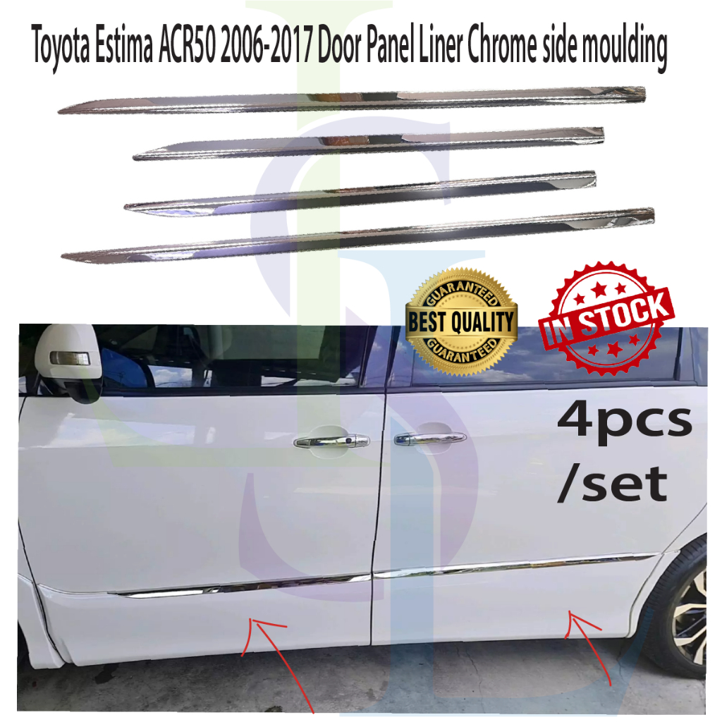 Toyota Estima ACR50 2006-2017 Door Panel Liner Chrome side moulding ...