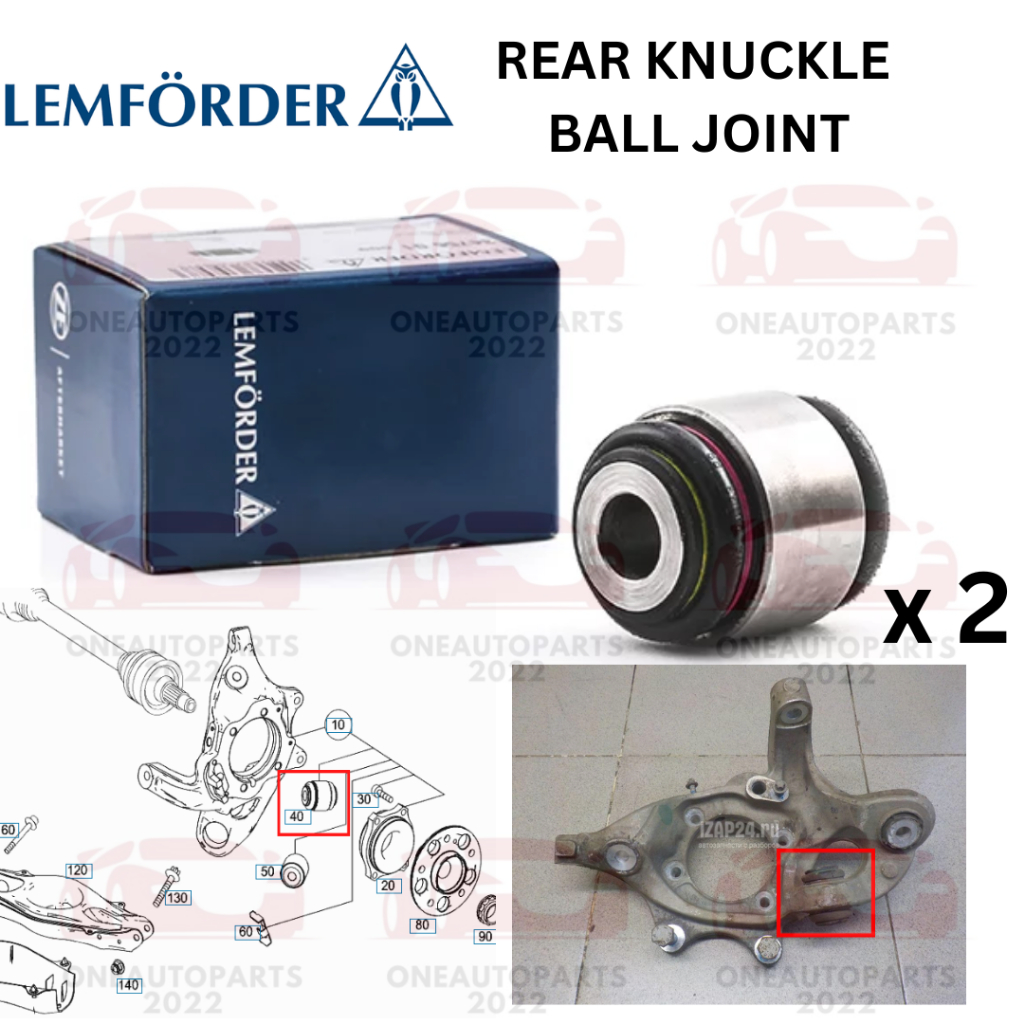2pc LEMFORDER GERMANY REAR KNUCKLE BALL JOINT MERCEDES BENZ W124 W201 ...