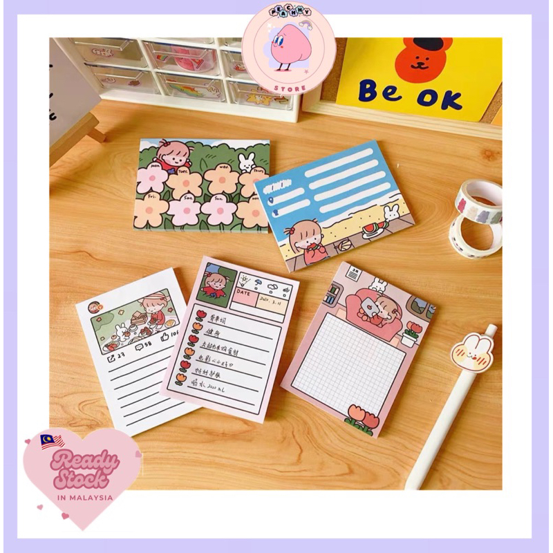 INS Kawaii Cute Girl Memo Pad Note Pad Journal Diary Planner Memopad ...