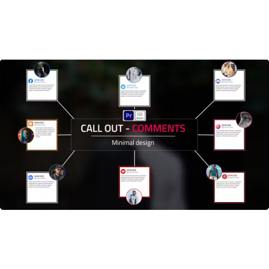 [Adobe Premiere Pro][ADD ON]8 Comment Call Outs Text Template Pack ...