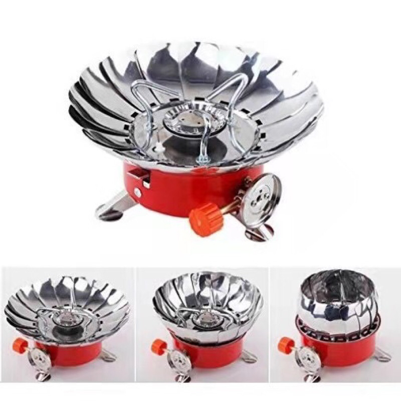 Folding Camping Mini Stove Outdoor Windproof Lotus Stove Cooking Gas ...