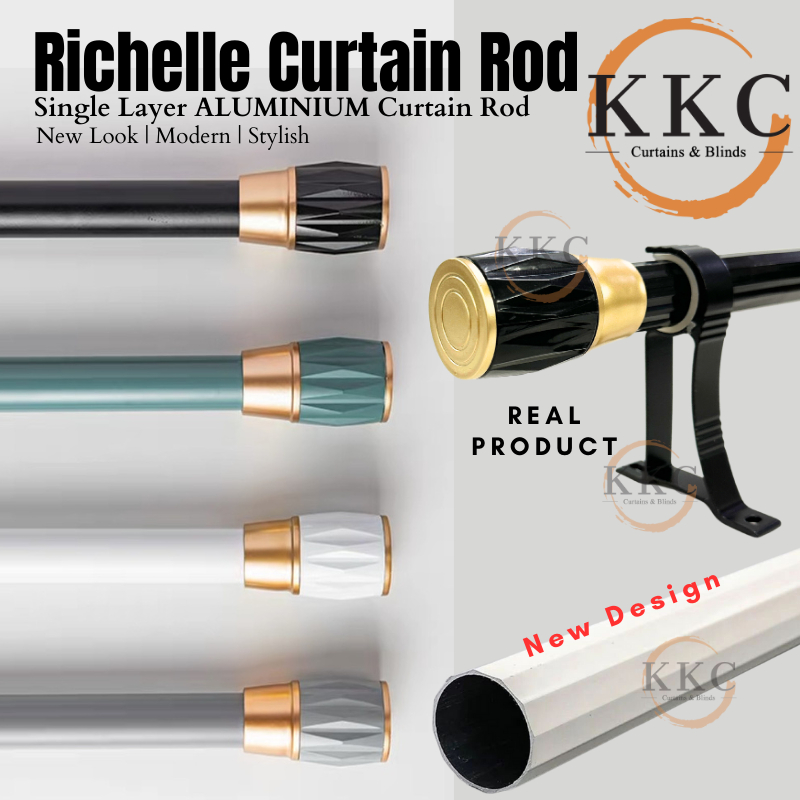 KKC RICHELLE SINGLE Aluminium Curtain Rod/Rod Aluminium/Batang Langsir ...