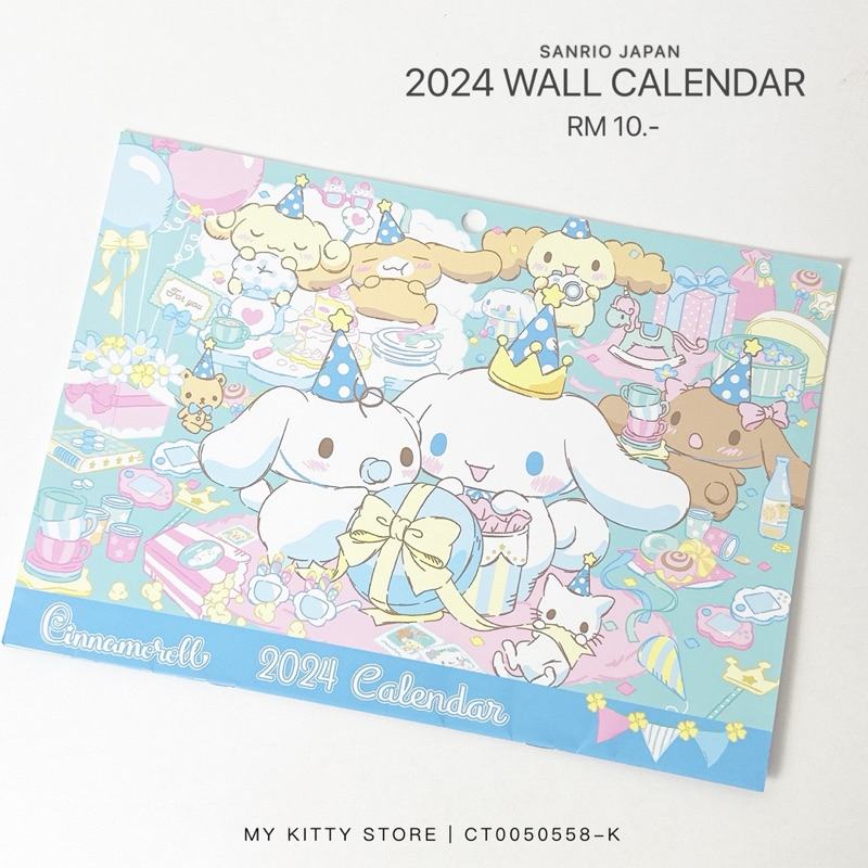 Sanrio Japan Cinnamoroll 2024 Wall Calendar A4 Size Kalendar Dinding