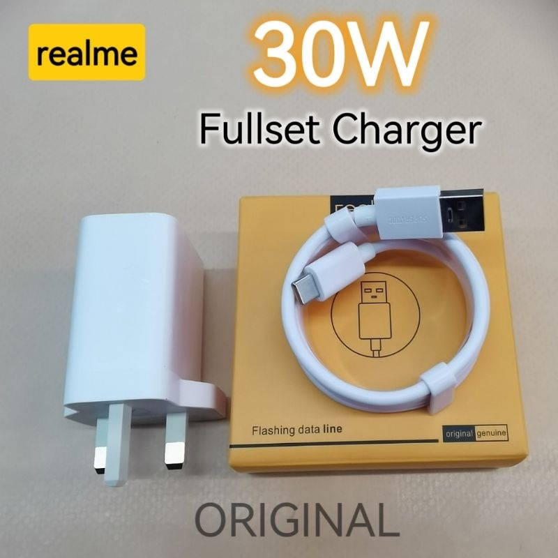 Realme 30W Superdart Charger Fast Charging UK Adapter 6.5A Type-C USB ...