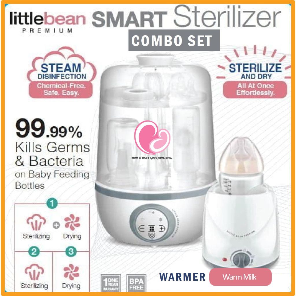 COMBO SET Little Bean Premium Sterilizer with Dryer + Bottle Warmer