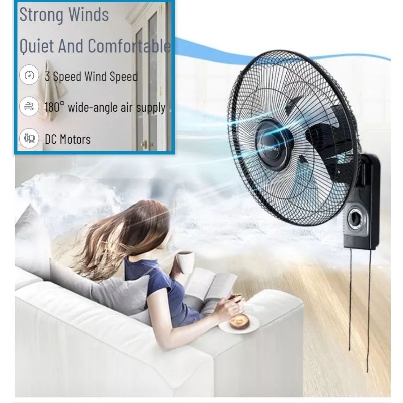 [Ready stock]Wall Fan 16 inch 5 Blades/ Kipas Dinding wall-mounte three ...