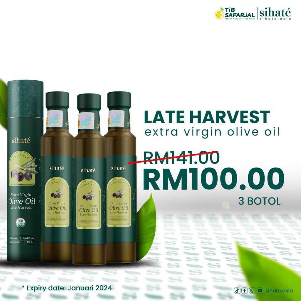 Sihate Extra Virgin Olive Oil ' Minyak Zaitun' Late Harvest 250ml