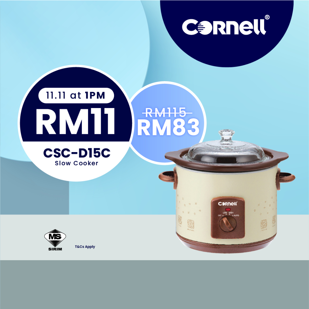 CSC-E40PC 4 Litre Purple Clay Digital Slow Cooker - Cornell Appliances