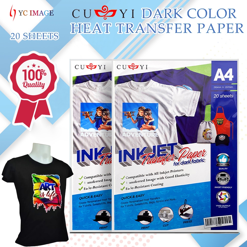 DARK TRANSFER PAPER AND CUYI HEAT PRESS 