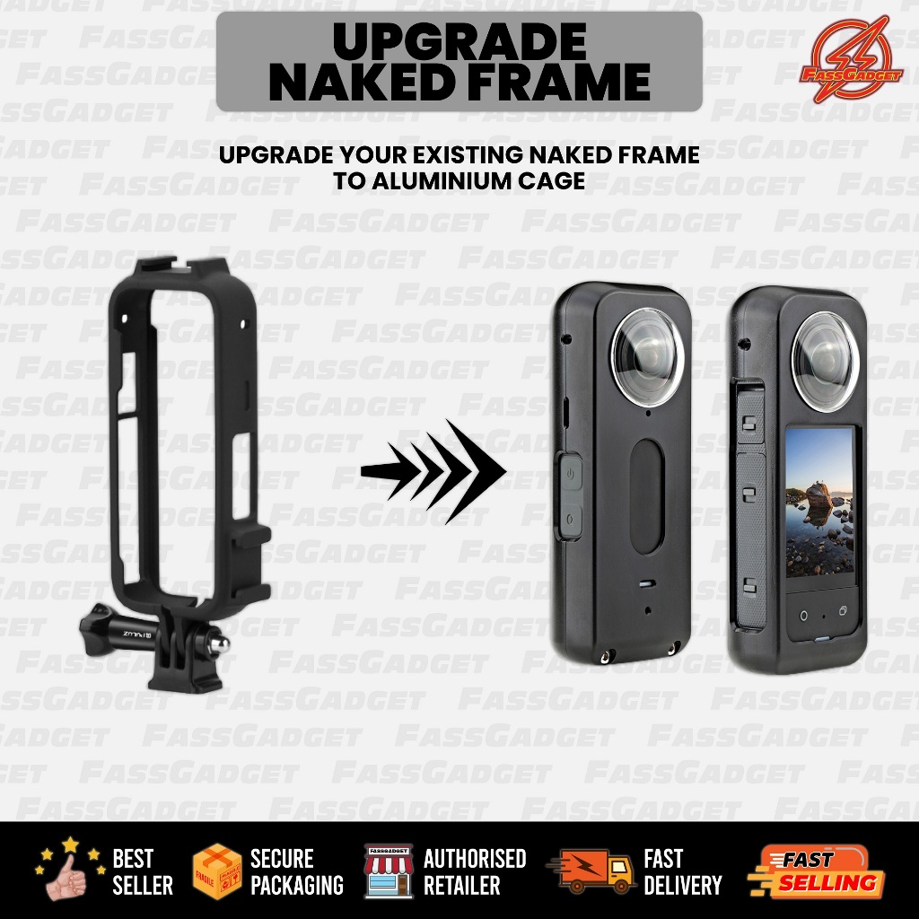 Upgrade Insta X Naked Frame Cold Shoe To Insta X Aluminium