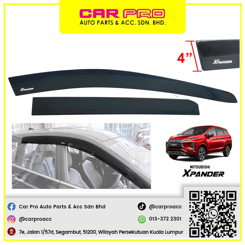 Mitsubishi Xpander Door Visor Air Press Super Slime Type Injection ...