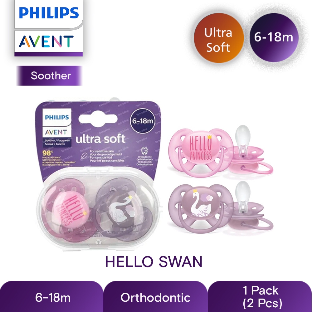 Sucettes Ultra Soft Uni 6-18 m - 2pcs de Philips AVENT