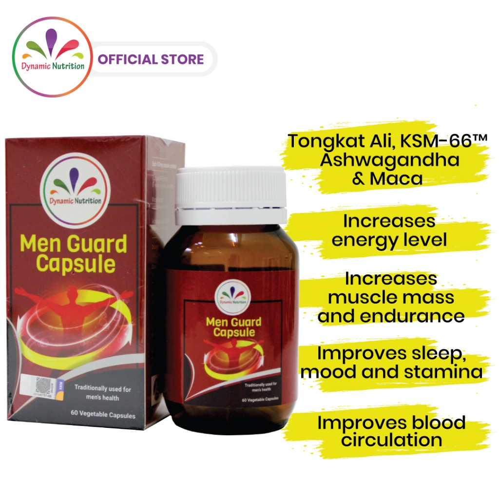 Men Guard Capsule (60 Capsules) Tongkat Ali , Maca & KSM66 Ashwangandha Advanced