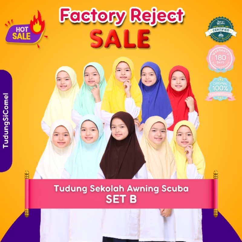 (Factory Reject)Set B Tudung Sekolah Awning Scuba By Tudung Si Comel ...