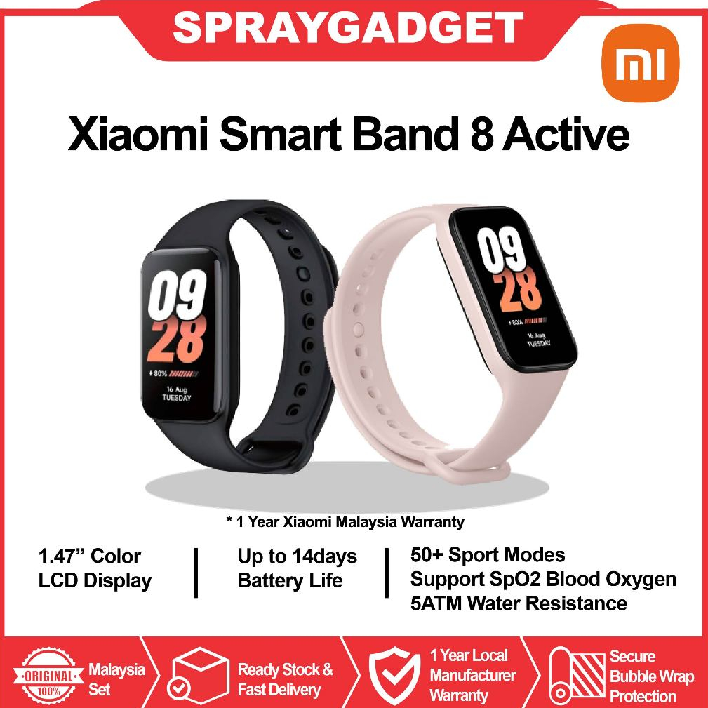 Xiaomi Smart Band 8 Active With 14 Days Battery Life, 1.47-Inch