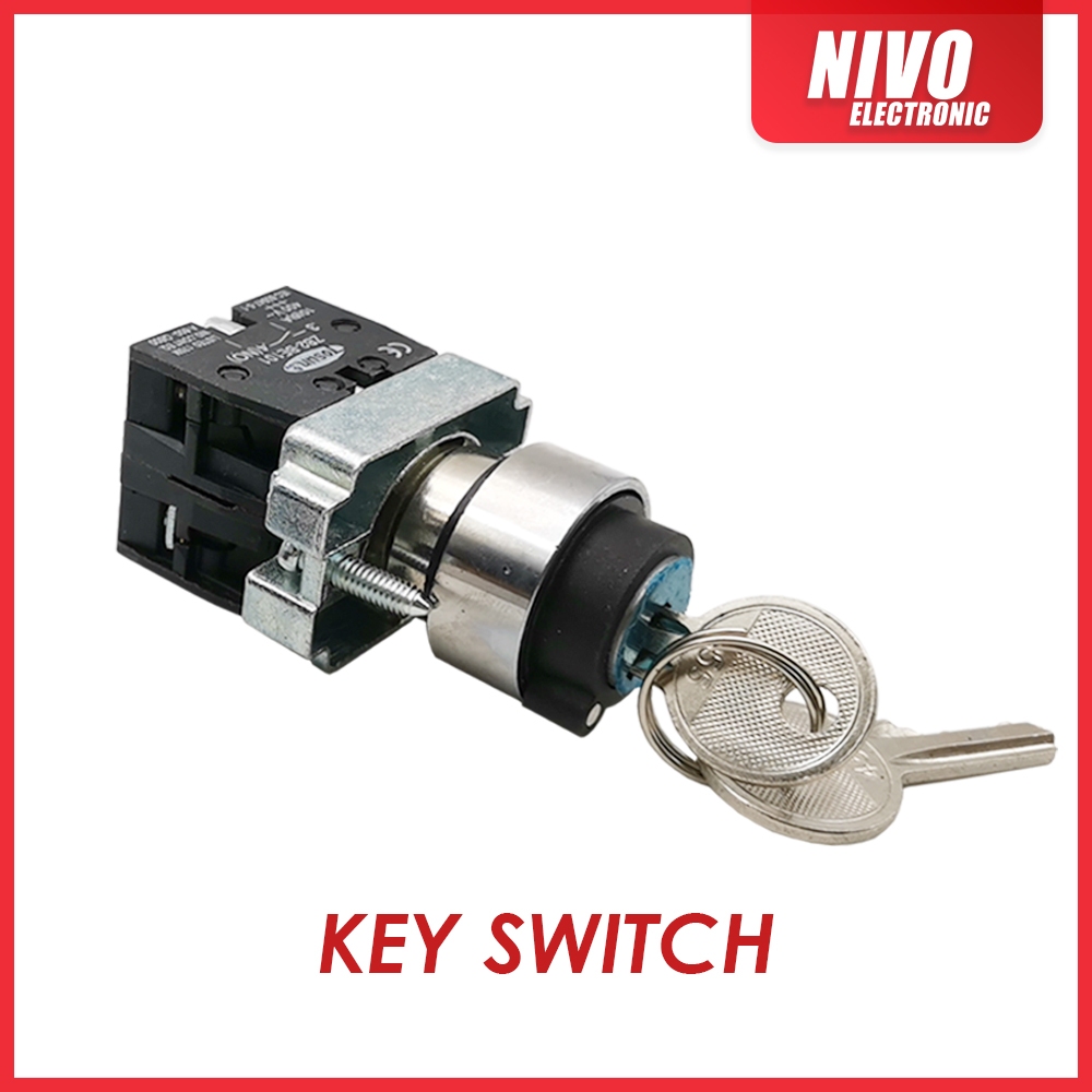 (1pc) Key Switch Ф 22MM (Selector) (ON-OFF-ON) (ON-OFF) (STOP) Position ...