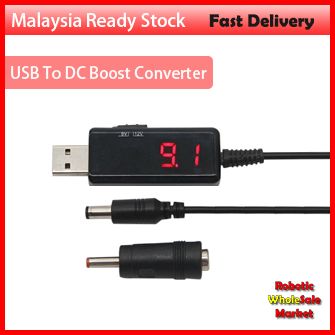 USB To DC Boost Converter Cable 5V to 9V 12V Adjustable Voltage Volt Led Display Transformer DC Power Regulator Switch