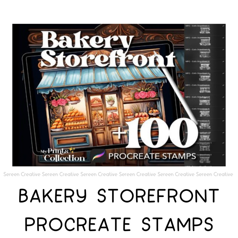 P806 Procreate Bakery Storefront Stamps (Bakery stores, bakeries stamp