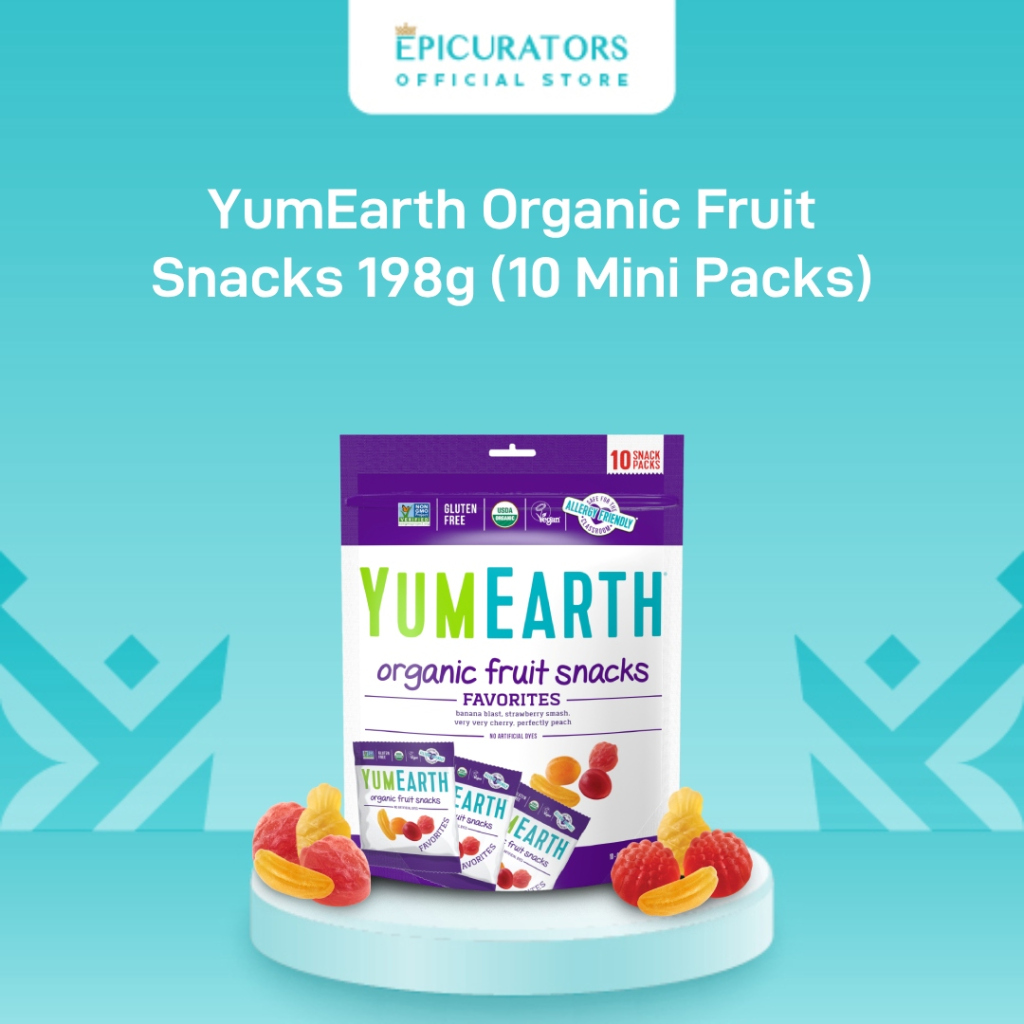 YumEarth Organic Fruit Snacks Healthy Organic Snacks (198g/10 Mini