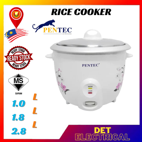 Pentec Rice Cooker (1.0L, 1.8L, 2.8L ) PERIYUK NASI ELEKTRIK | Shopee ...