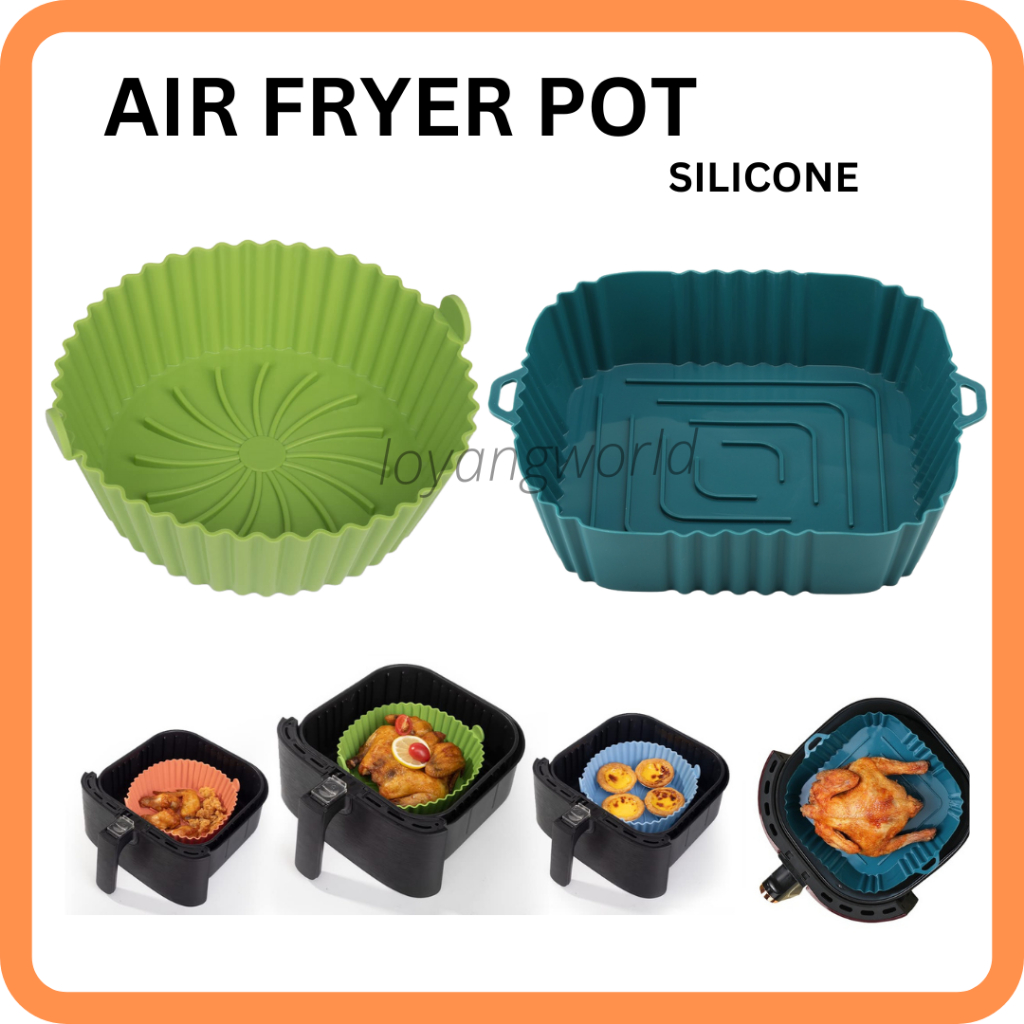 Silicone Air Fryer Square Round Oven Fried Chicken Pizza Fries Nugget