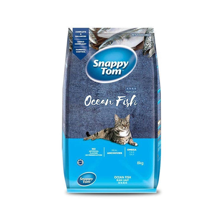 Snappy Tom Ocean Fish Cat Food 1KG Repack - Premium Dry Cat Food ...