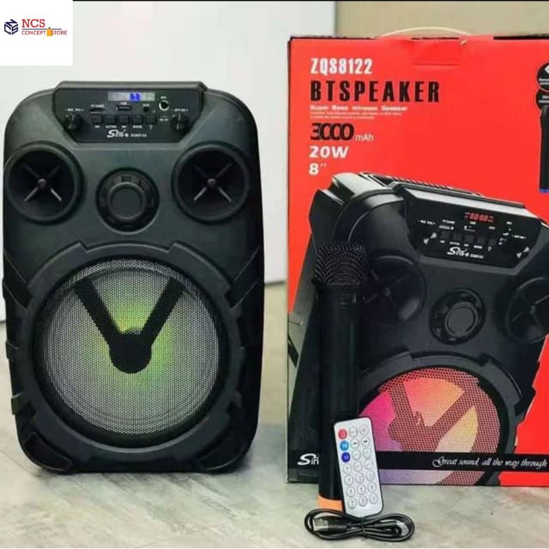Sing-e ZQS-8122 8 Inch Speaker Woofer with wireless microphone Extra ...