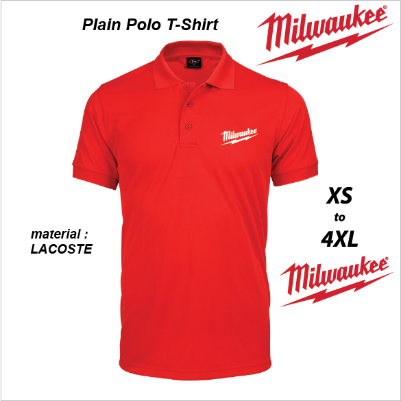 Milwaukee Polo Tshirt Collar and Round Neck Short Sleeve Red Shopee Malaysia