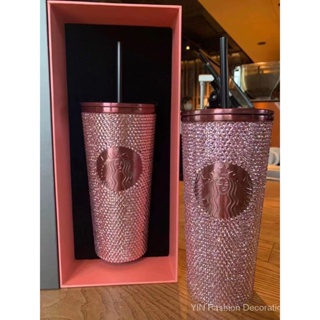 Way to Celebrate 24oz Plastic Tumbler with Straw , Pink Cup with Multi  Color Glitter, Everyday