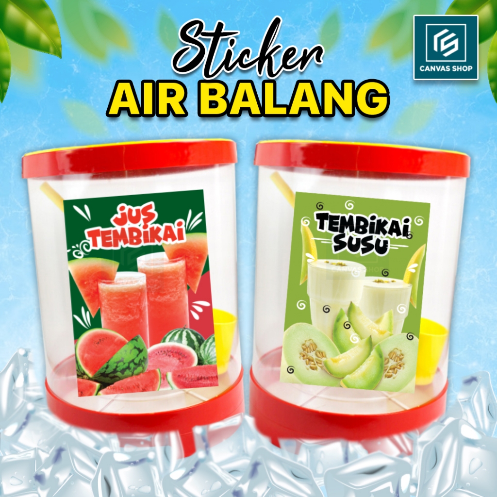Sticker Air Balang Saiz A4 ⭐boleh Edit Info Air Jus Buah Bazar Ramadhan Shopee Malaysia 4047