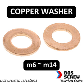 10pcs Copper Washer Flat Sealing Gasket Ring Spacer for Car 14 x 20 x 1.5mm