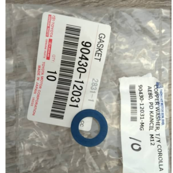 TOYOTA GENUINE DRAIN PLUG WASHER / DRAIN PLUG GASKET 9043012031 FOR