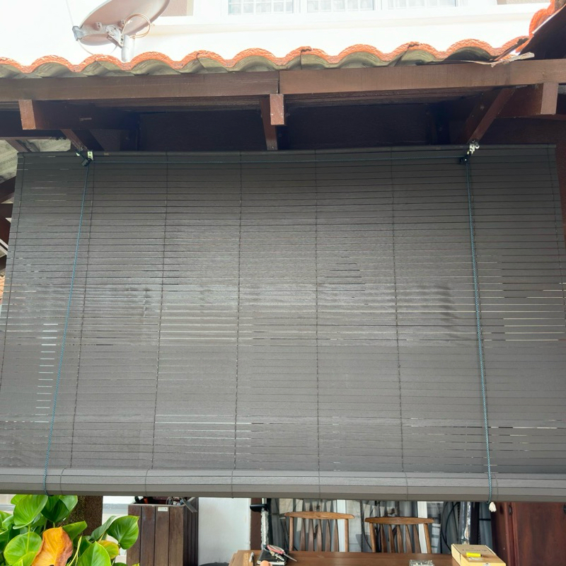 VTEG Bidai Kayu (4feet width) Wooden Blind Outdoor Blind Meranti Wood ...
