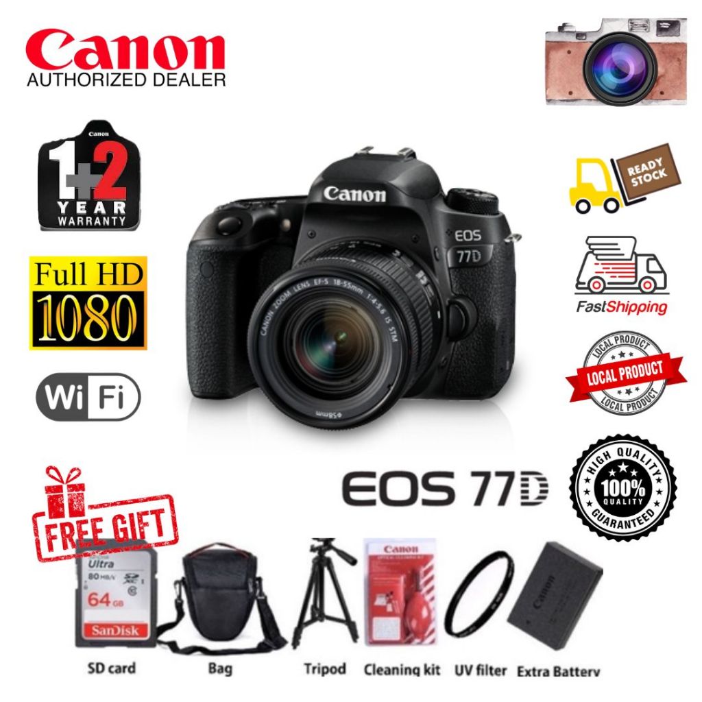 Canon EOS 77D Body 100% original [3years warranty] | Shopee Malaysia