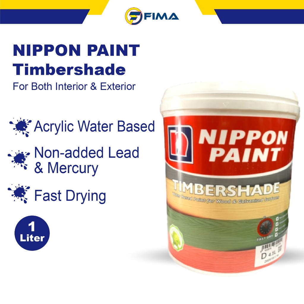 NIPPON PAINT Timbershade 1 Litre (Color White 145 )Water Based Acrylic ...