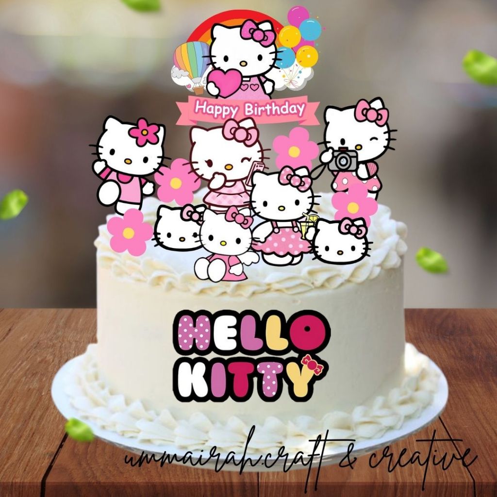 Hello Kitty Cake Topper Decoration Birthday Party( Can Add Name ...