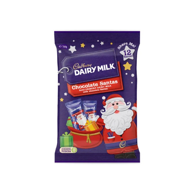 Cadbury Dairy Milk Chocolate Santa / Cadbury Magical Elves with Popping Candy (144g) Shopee