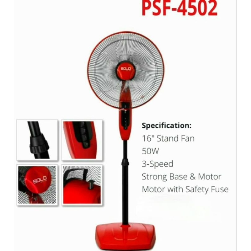 Pensonic Stand Fan Psf Kipas Berdiri Red Shopee Malaysia