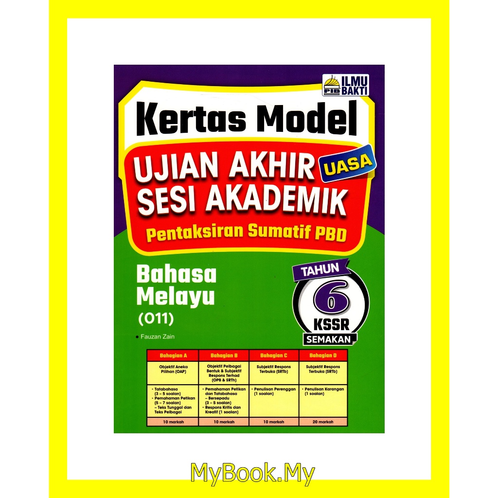 *BARU* MyB Buku Latihan : Bahasa Melayu Tahun 6 Kertas Model UASA Ujian ...