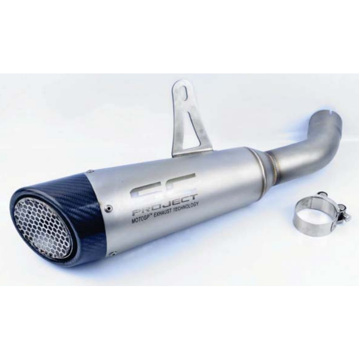 Genuine Kawasaki Shorty Slip-On Exhaust Muffler For Z H2 / ZH2 (2020-2025) - Stainless Steel, Silver