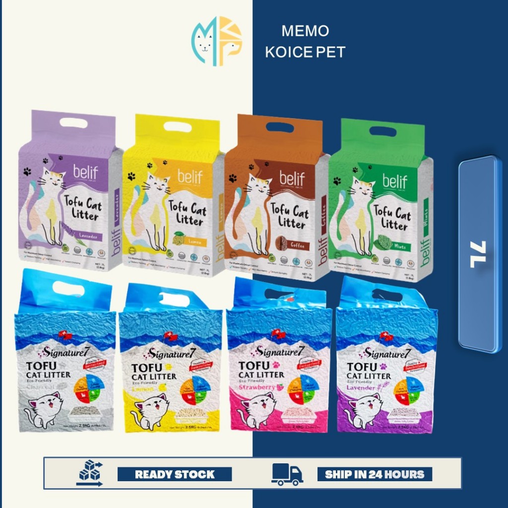 [FREE SHIPPING] Signature 7 & Belif Tofu Cat Litter 7L Pasir Kucing