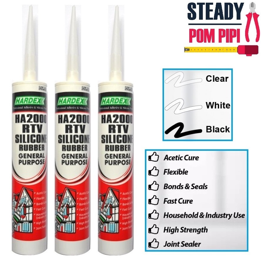 HARDEX HA2000 RTV SILICONE RUBBER GENERAL PURPOSE SILICON (CLEAR ...