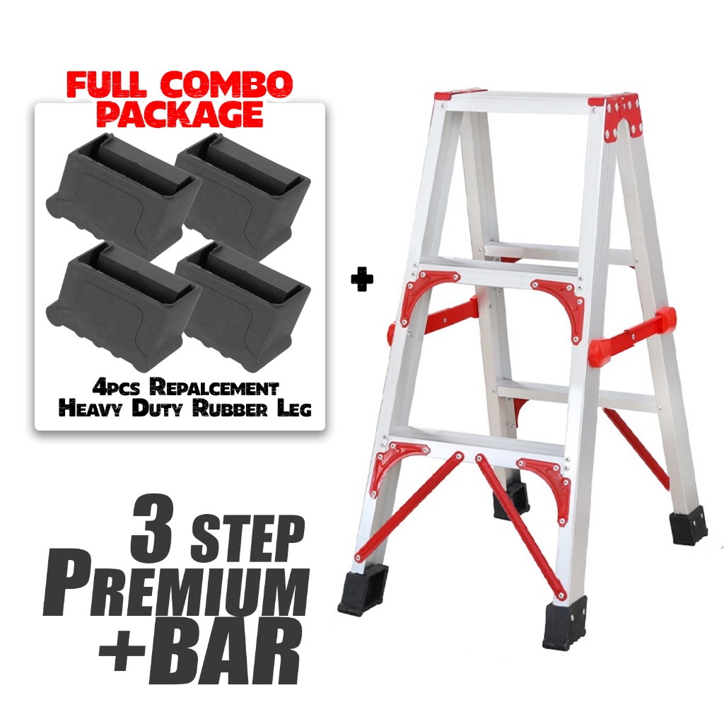3 Step Ladderman Aluminium Double Sided Ladder Multi Purpose Ladder Foldable Tangga Lipat Aluminium Tinggi 楼梯